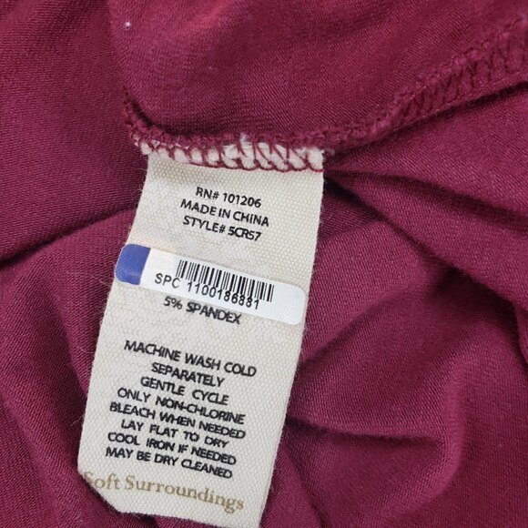 Soft Surroundings Long Sleeve Keyhole Detail Berry Top 1X - Picture 3 of 4